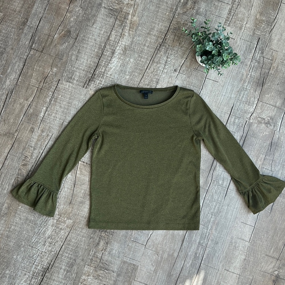J. Crew 3/4 bell sleeve blouse size small